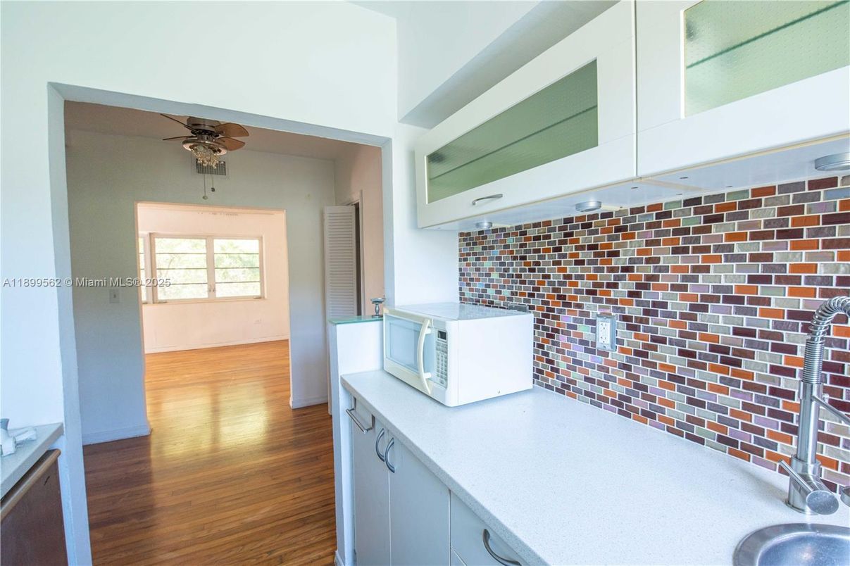 Interior, Kitchen, Stone Walls, Wood Texture Flooring