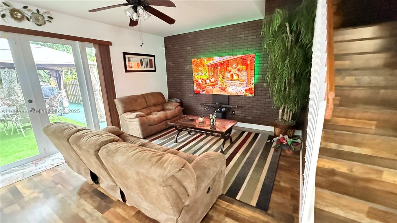 Interior, Living room, Stone Walls, Wood Texture Flooring