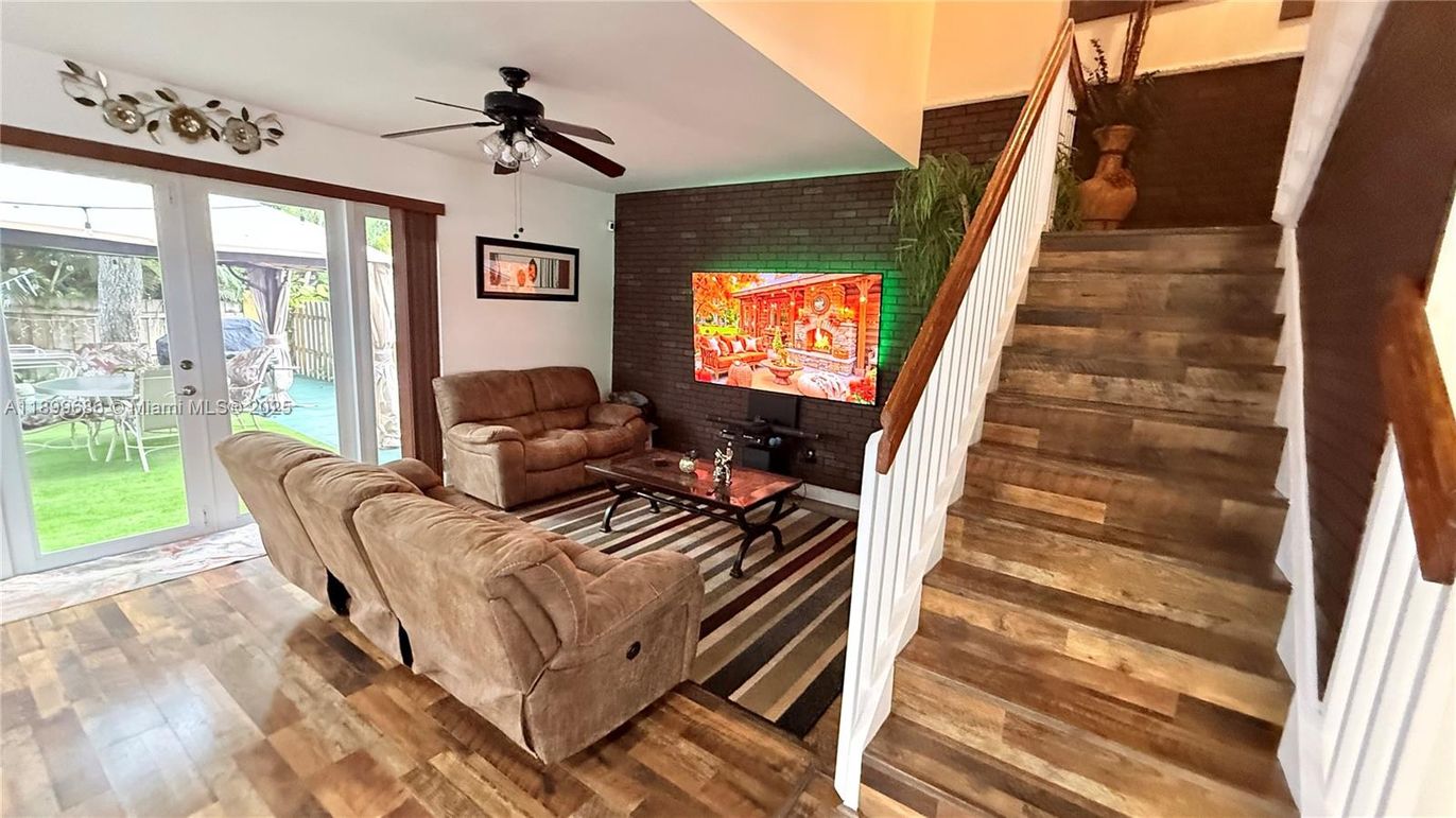 Interior, Living room, Stone Walls, Wood Texture Flooring