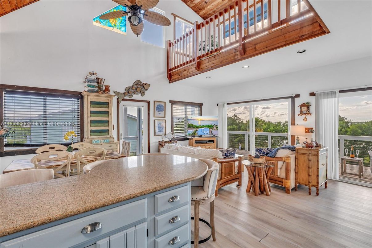 Dining room, Interior, Living room, Recessed Lighting, Wood Texture Flooring