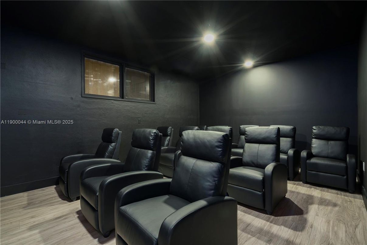 Home Theatre Room, Interior, Recessed Lighting, Theatre Room, Wood Texture Flooring