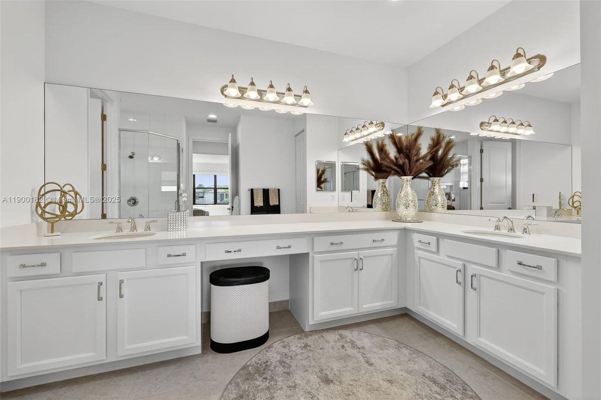 Bathroom, Dual Sink Vanities, Glass Shower, Interior