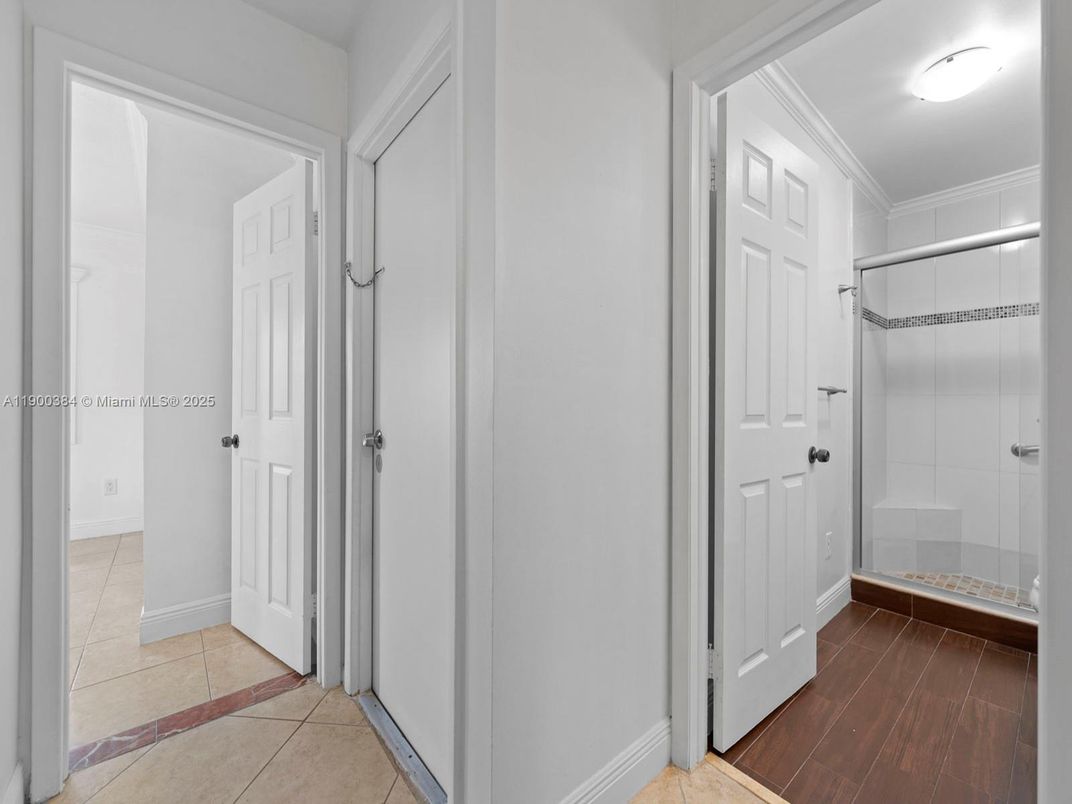 Bathroom, Glass Shower, Interior, Wood Texture Flooring