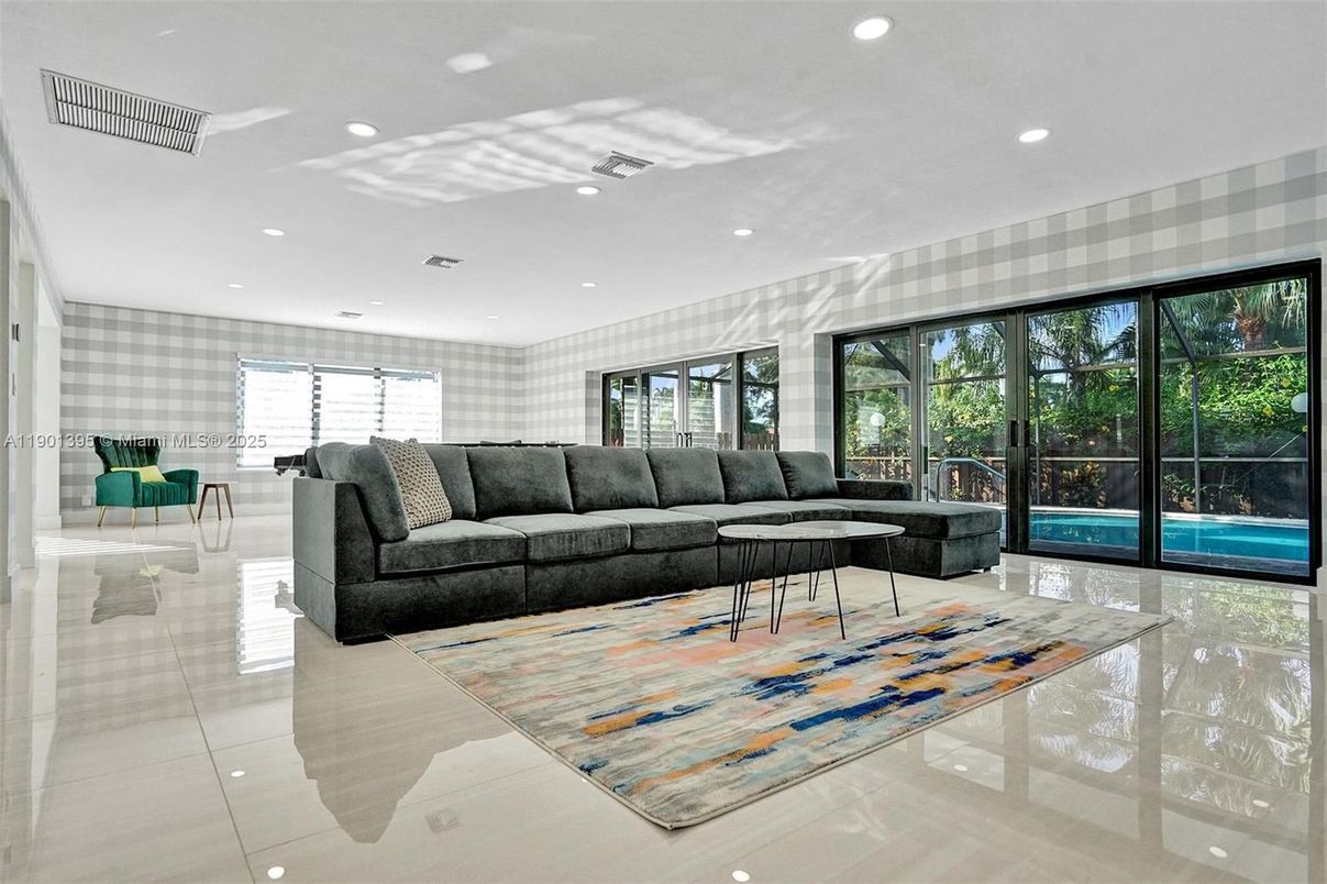 Interior, Living room, Recessed Lighting