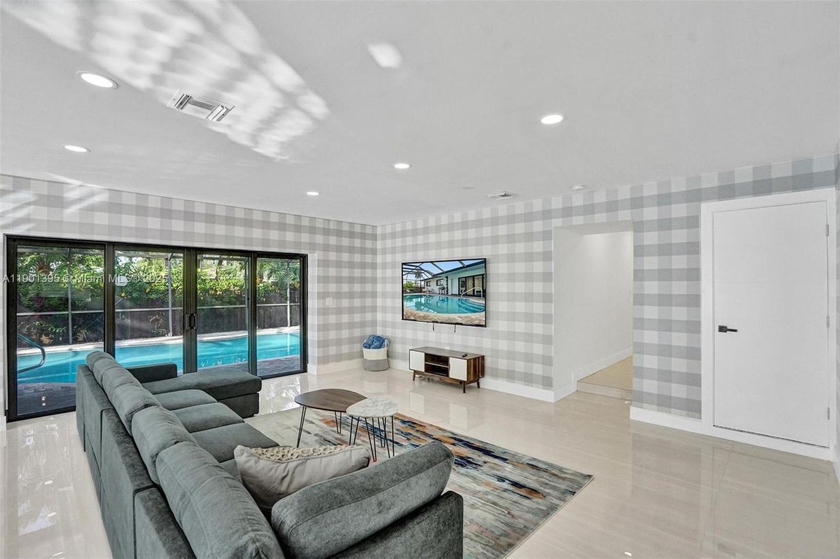 Interior, Living room, Recessed Lighting