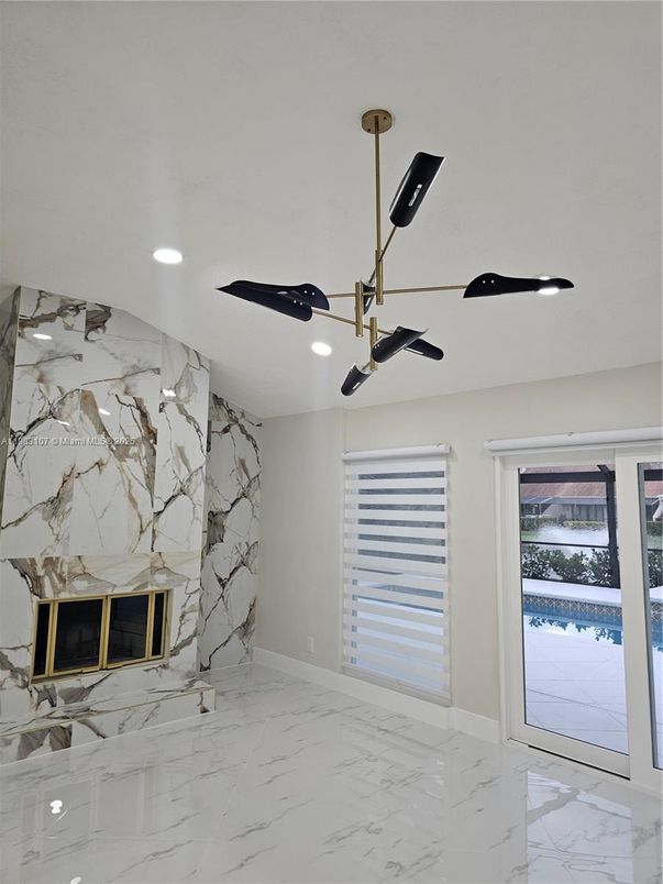 Interior, Marble, Marble Walls, Pendant Lights, Recessed Lighting