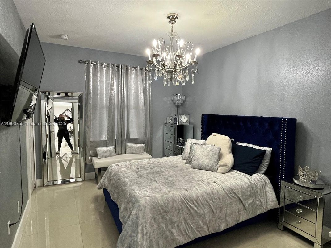 Bedroom, Chandelier, Interior