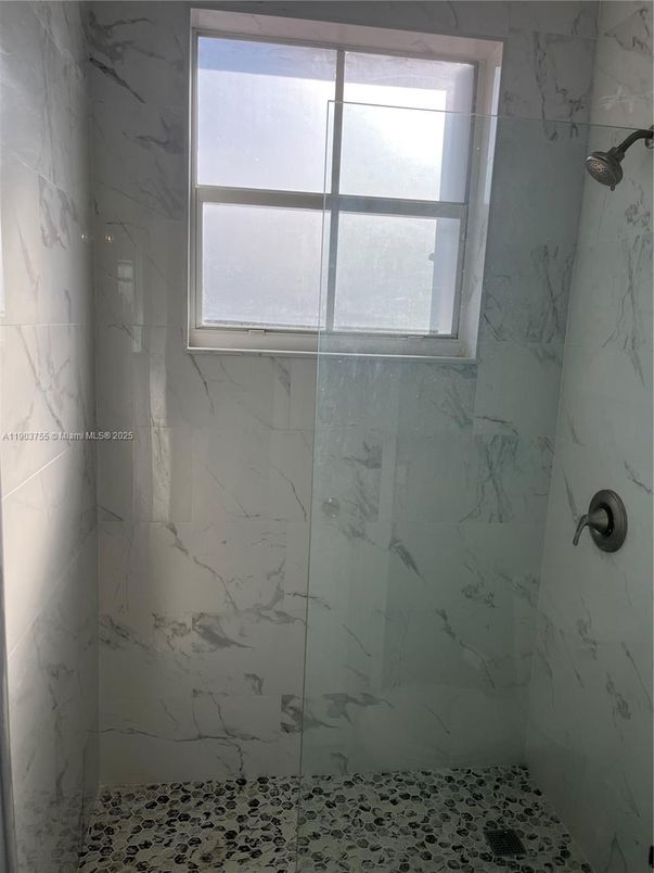 Bathroom, Glass Shower, Interior, Marble Walls