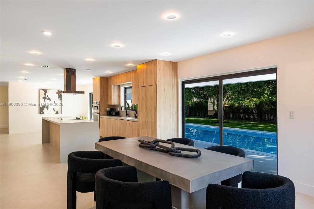 Interior, Kitchen, Recessed Lighting, Wooden Walls