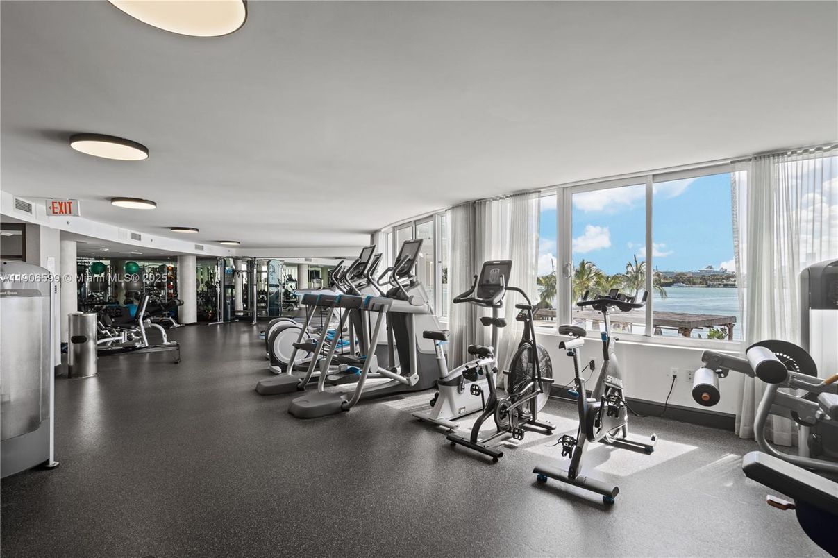 Fitness Equipment, Gym, Interior, Recessed Lighting, Water
