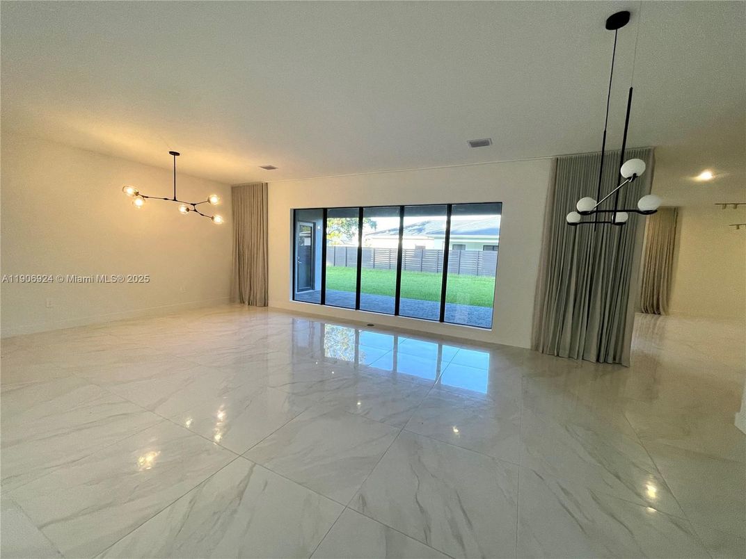 Empty room, Interior, Marble, Pendant Lights
