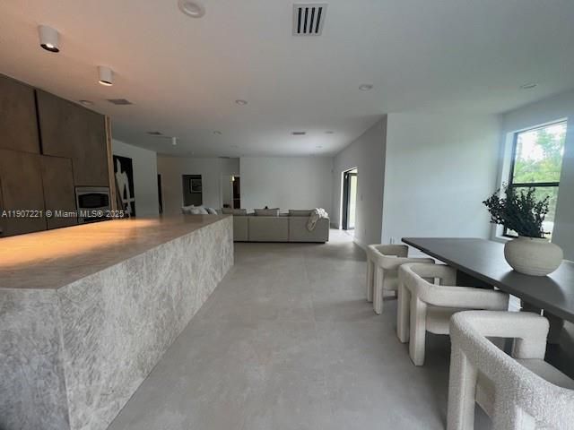 Dining room, Interior, Kitchen, Living room, Recessed Lighting