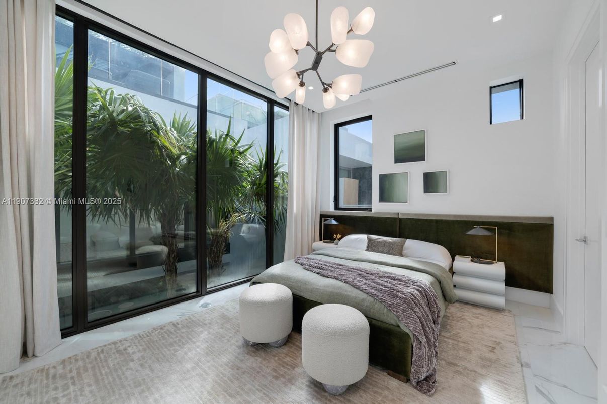 Bedroom, Interior, Marble, Pendant Lights, Recessed Lighting