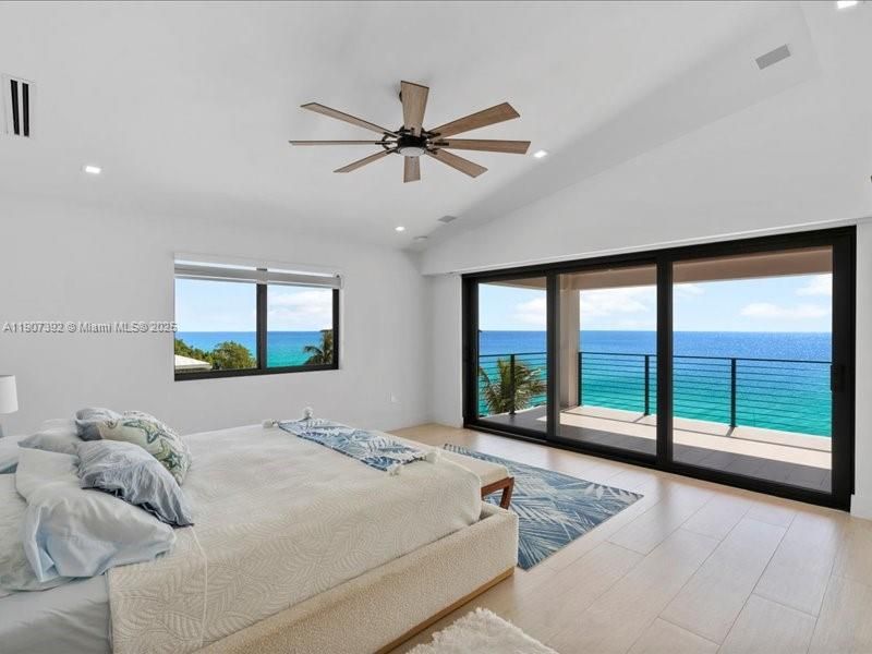 Bedroom, Interior, Recessed Lighting, Water, Wood Texture Flooring