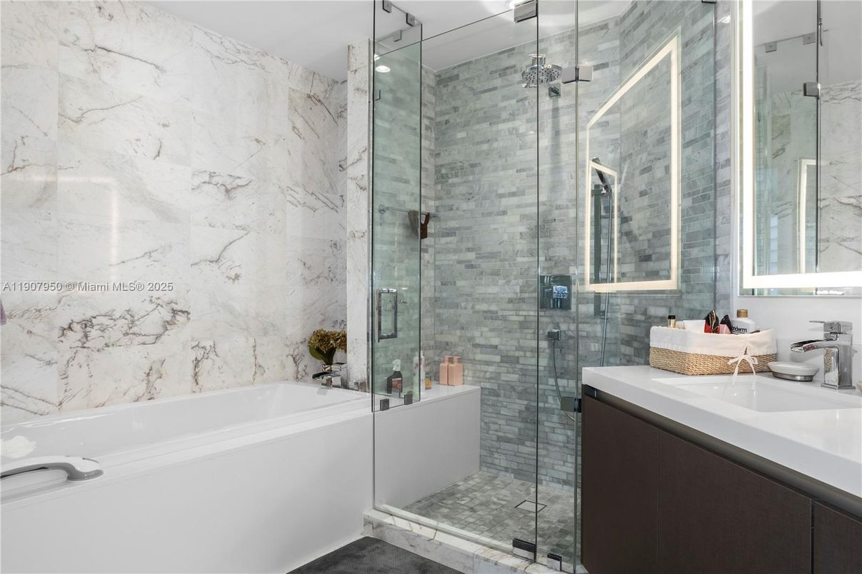 Bathroom, Glass Shower, Interior, Marble Walls
