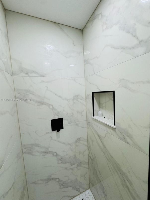 Bathroom, Glass Shower, Interior, Marble Walls