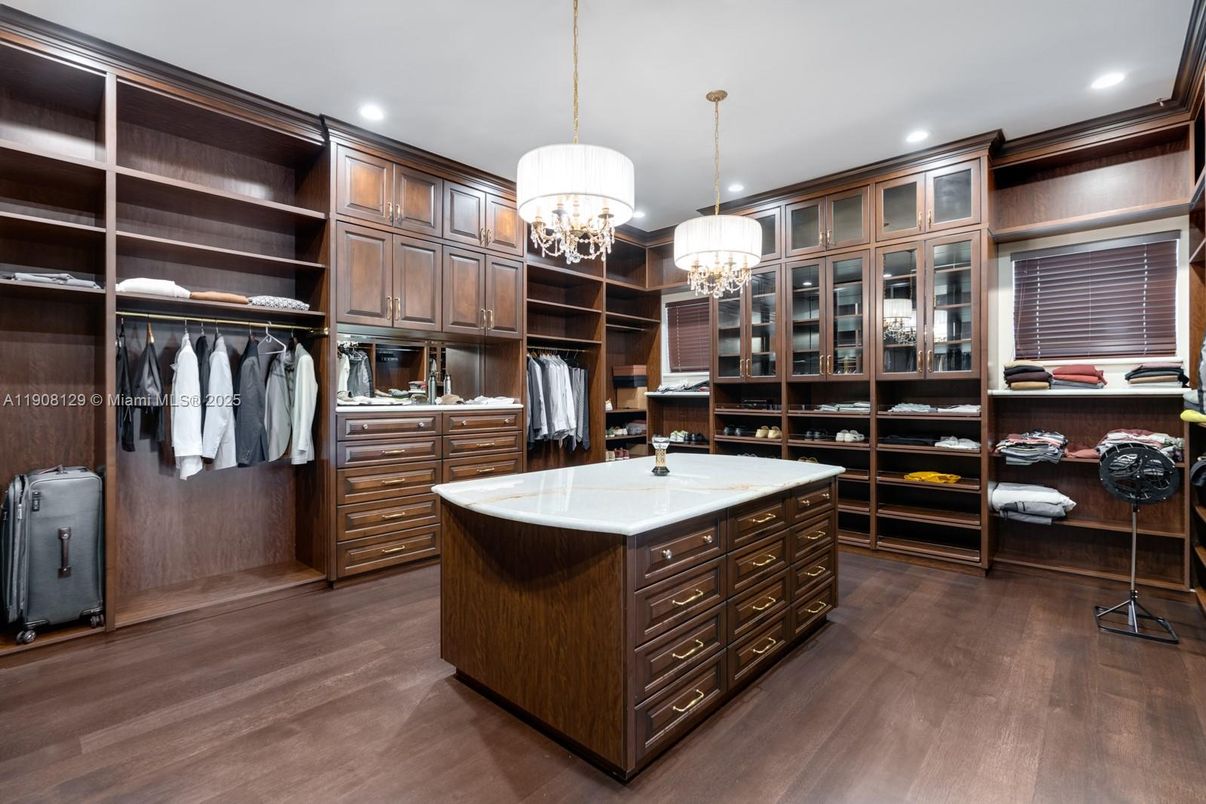 Chandelier, Interior, Recessed Lighting, Walk-in Closets, Wood Texture Flooring