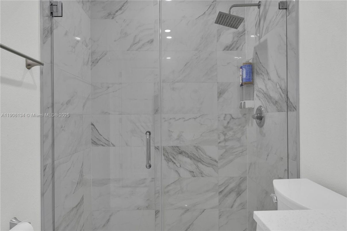 Bathroom, Glass Shower, Interior, Marble Walls