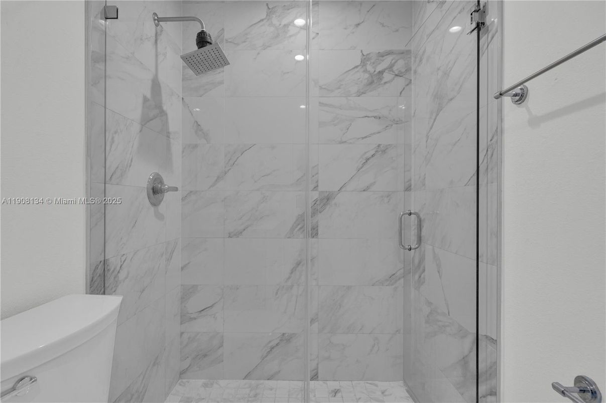 Bathroom, Glass Shower, Interior, Marble Walls