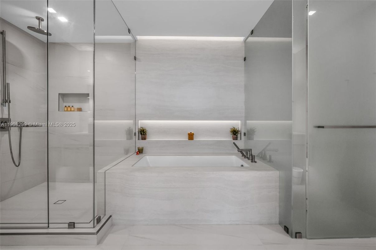 Bathroom, Glass Shower, Interior, Marble