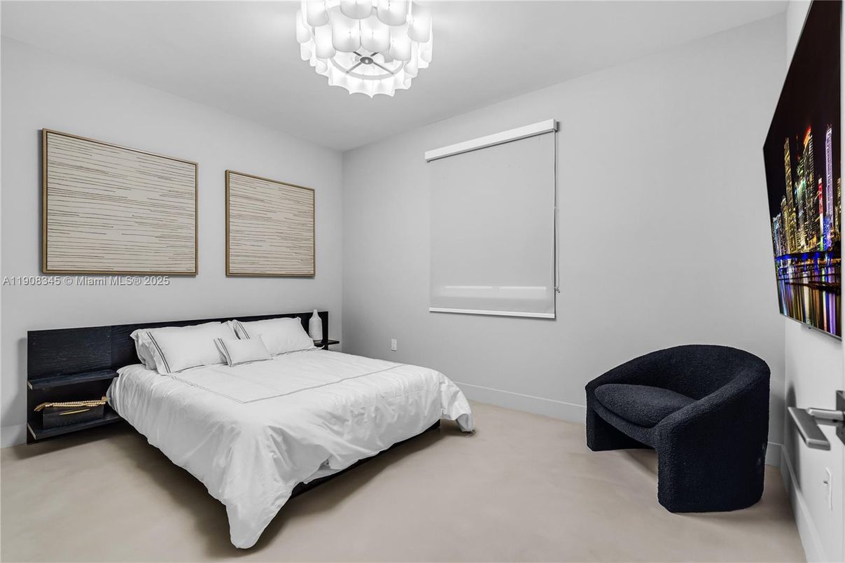 Bedroom, Chandelier, Interior