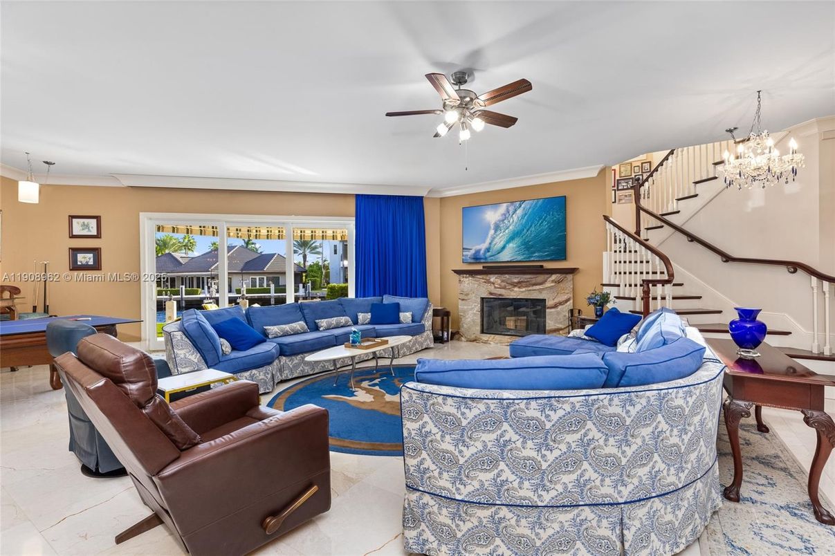 Chandelier, Fireplace, Interior, Living room, Pendant Lights