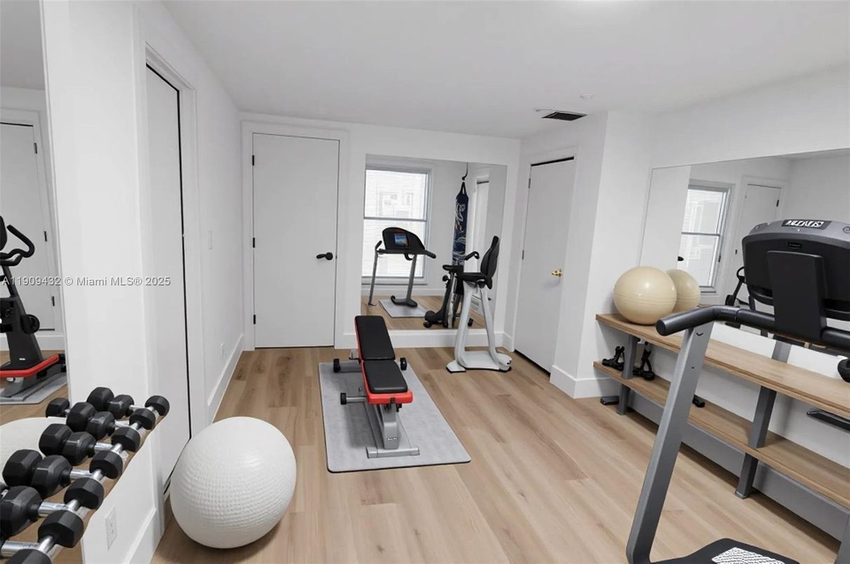 Fitness Equipment, Interior, Wood Texture Flooring