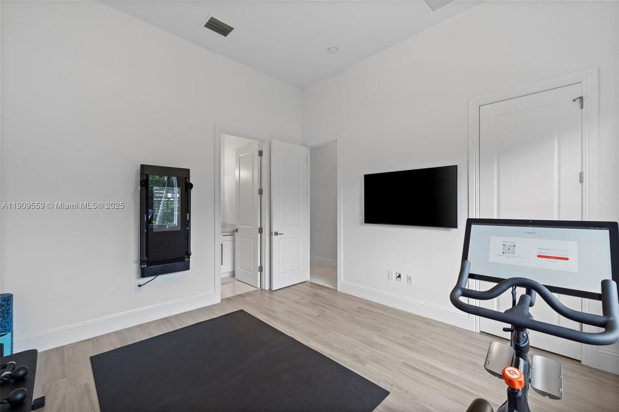 Fitness Equipment, Interior, Wood Texture Flooring