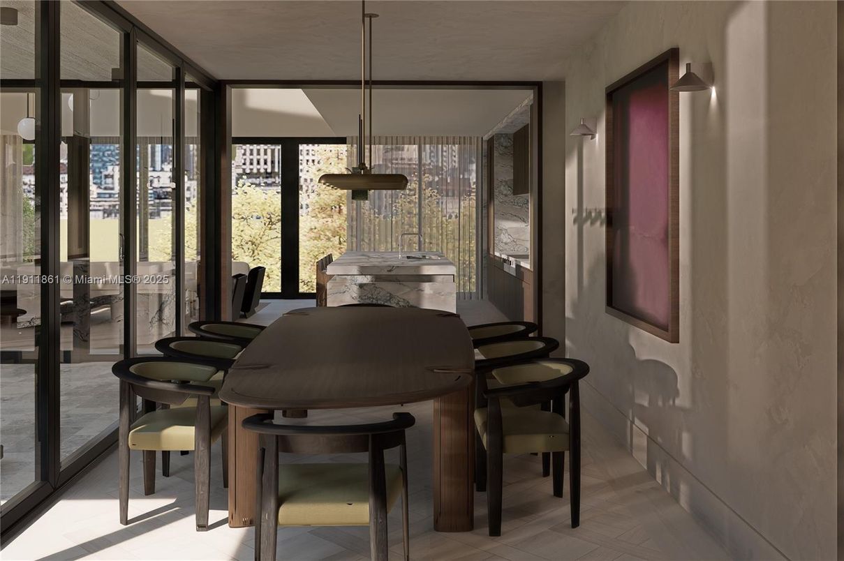 Dining room, Interior, Pendant Lights