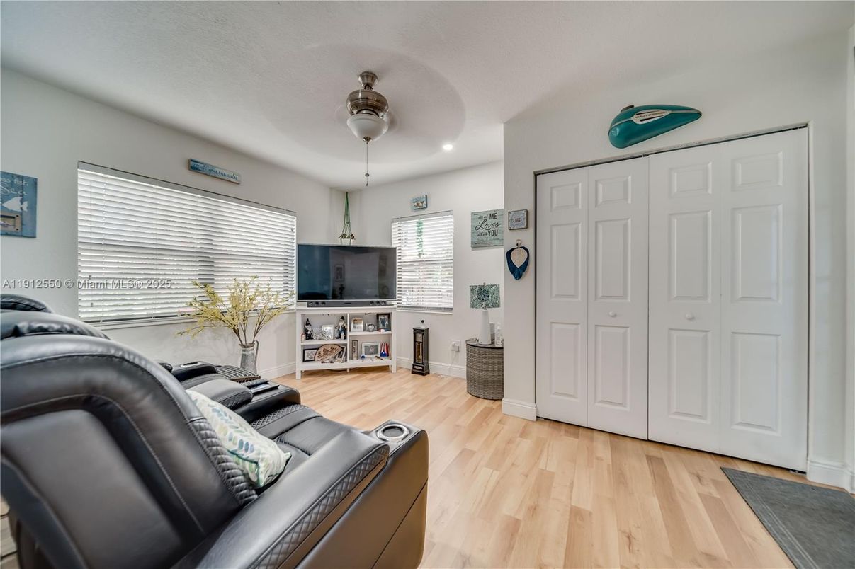 Home Theatre Room, Interior, Recessed Lighting, Wood Texture Flooring