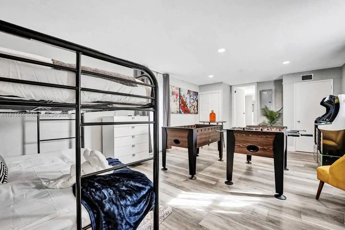 Game Room, Interior, Recessed Lighting, Wood Texture Flooring