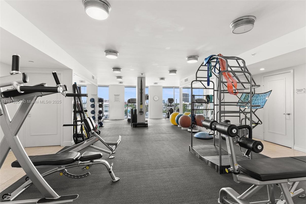 Fitness Equipment, Gym, Interior, Recessed Lighting