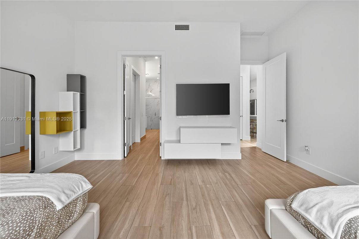 Bedroom, Interior, Wood Texture Flooring