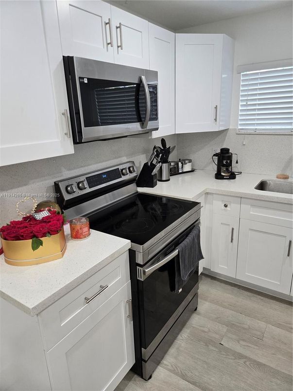 Interior, Kitchen, Stainless Steel Appliances, Wood Texture Flooring