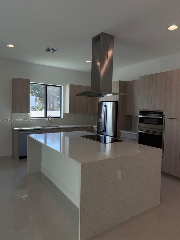 Interior, Kitchen, Recessed Lighting, Stainless Steel Appliances