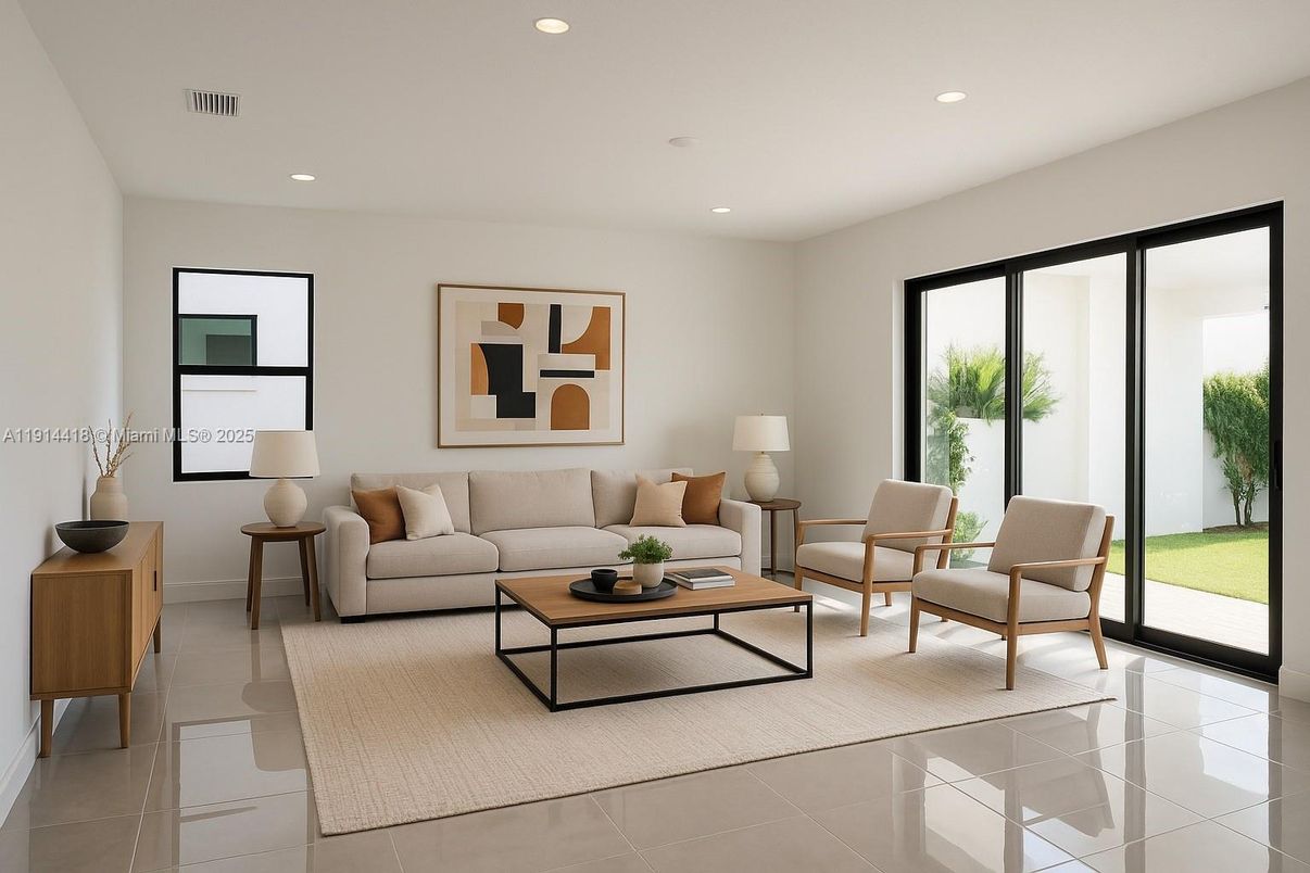 Interior, Living room, Recessed Lighting