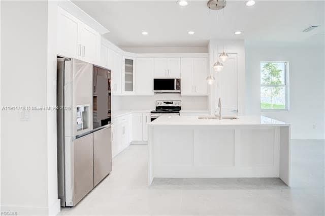 Interior, Kitchen, Pendant Lights, Recessed Lighting, Stainless Steel Appliances