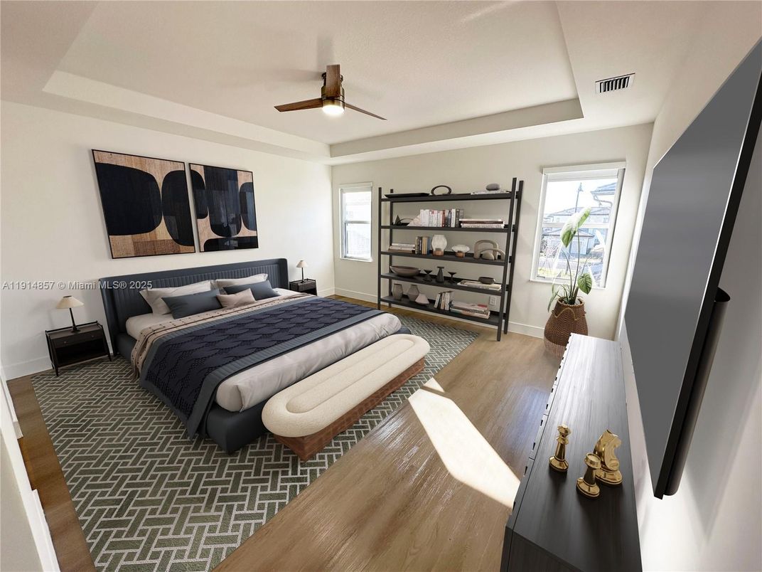 Bedroom, Interior, Wood Texture Flooring