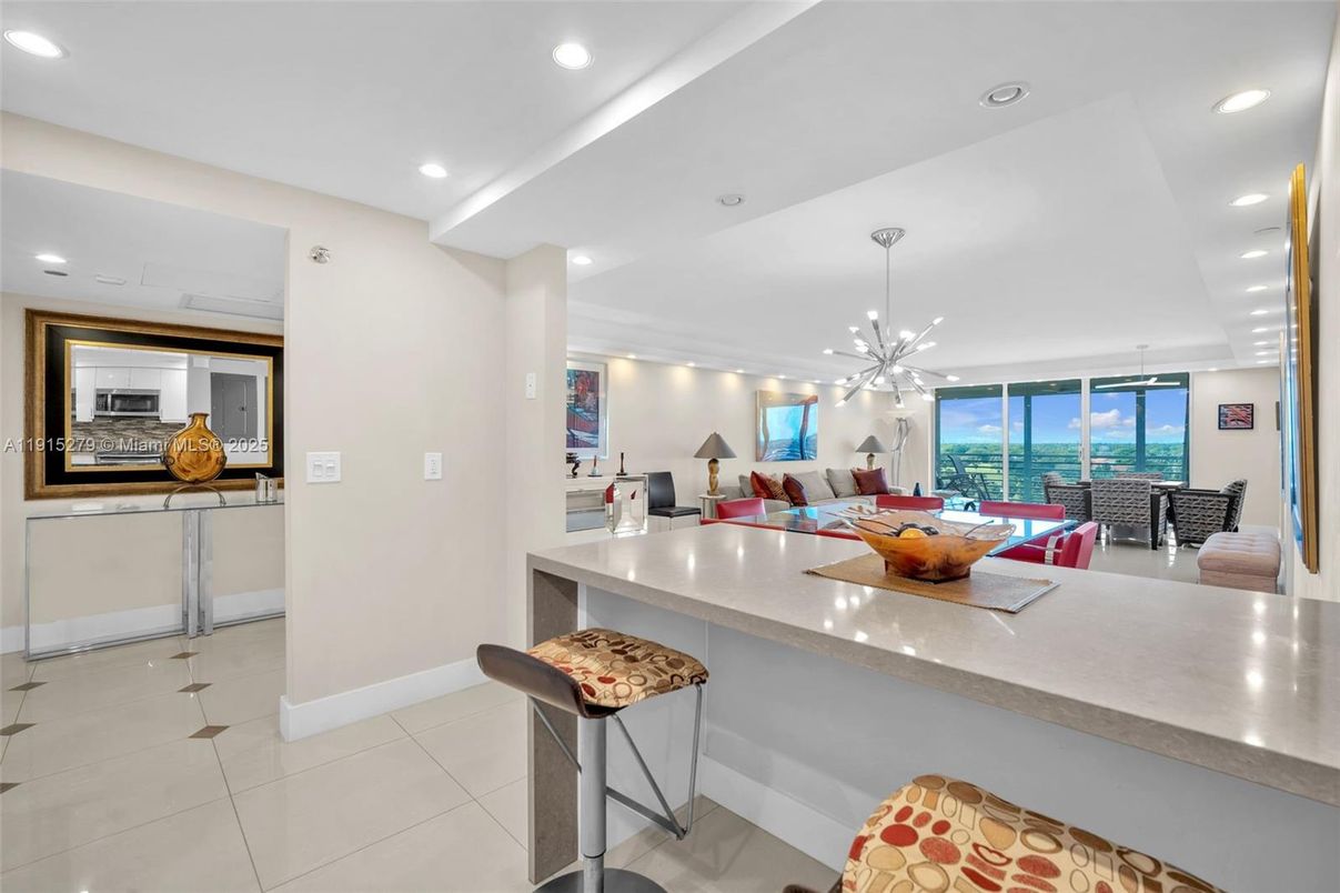 Dining room, Interior, Kitchen, Living room, Pendant Lights, Recessed Lighting, Stainless Steel Appliances, Water