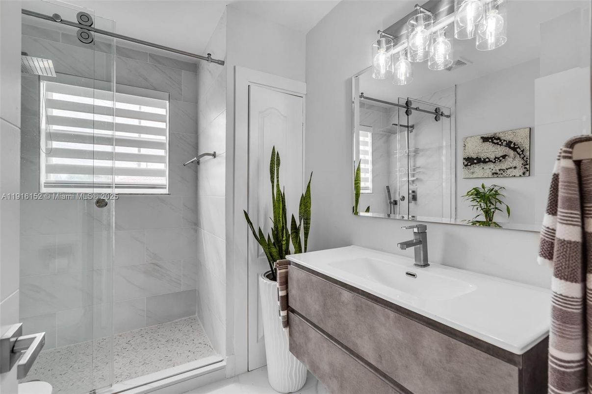 Bathroom, Glass Shower, Interior, Marble Walls