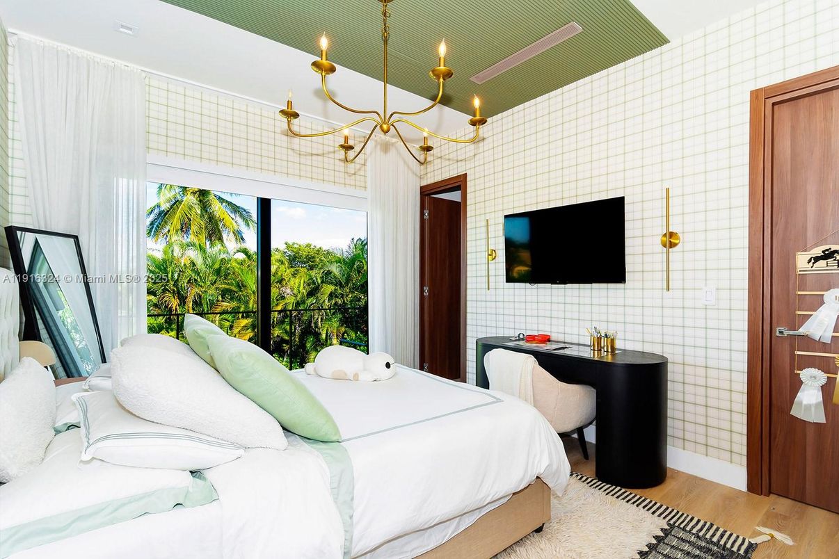 Bedroom, Chandelier, Interior