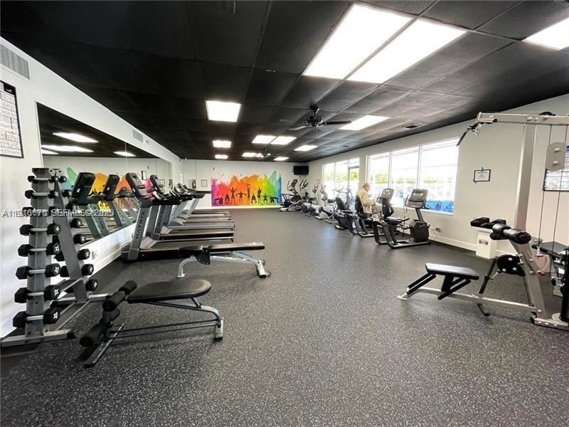 Fitness Equipment, Gym, Interior, Recessed Lighting
