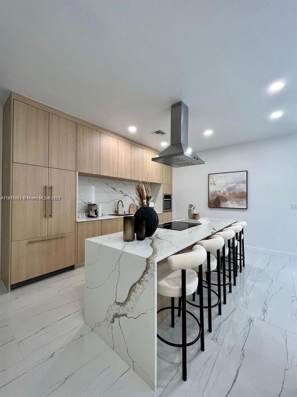 Interior, Kitchen, Marble, Recessed Lighting