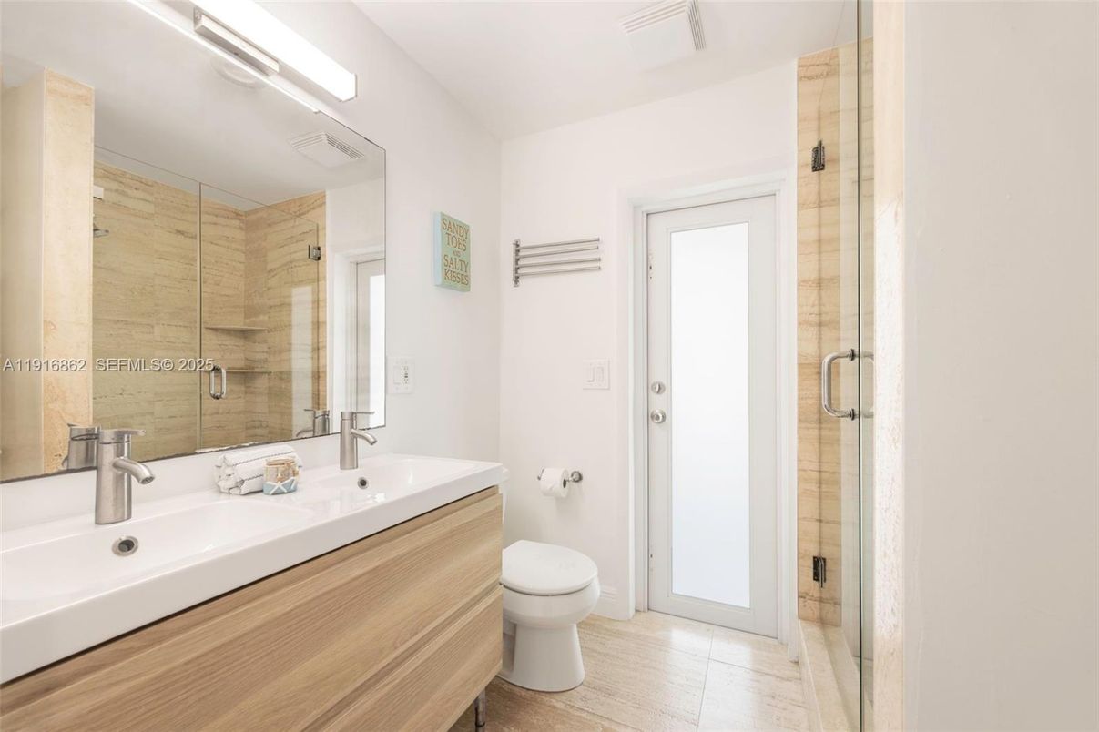 Bathroom, Dual Sink Vanities, Glass Shower, Interior