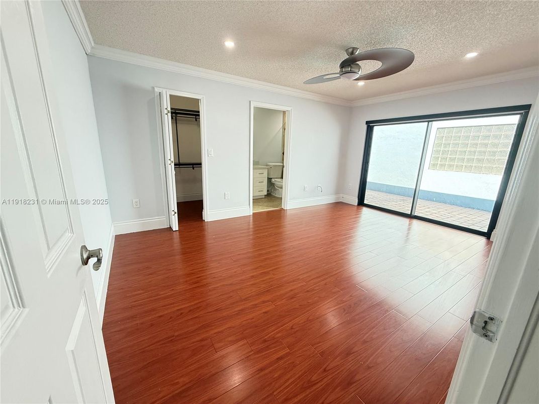 Bathroom, Empty room, Interior, Recessed Lighting, Wood Texture Flooring