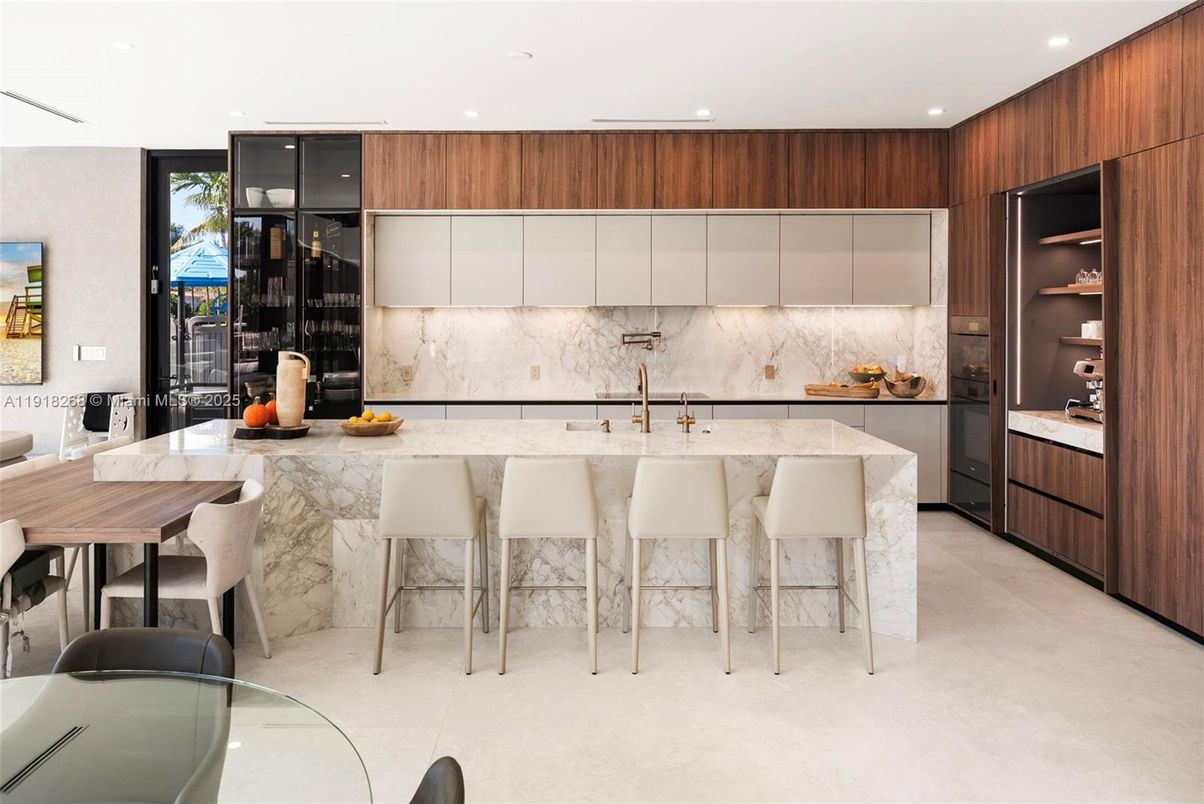 Interior, Kitchen, Marble Walls, Recessed Lighting