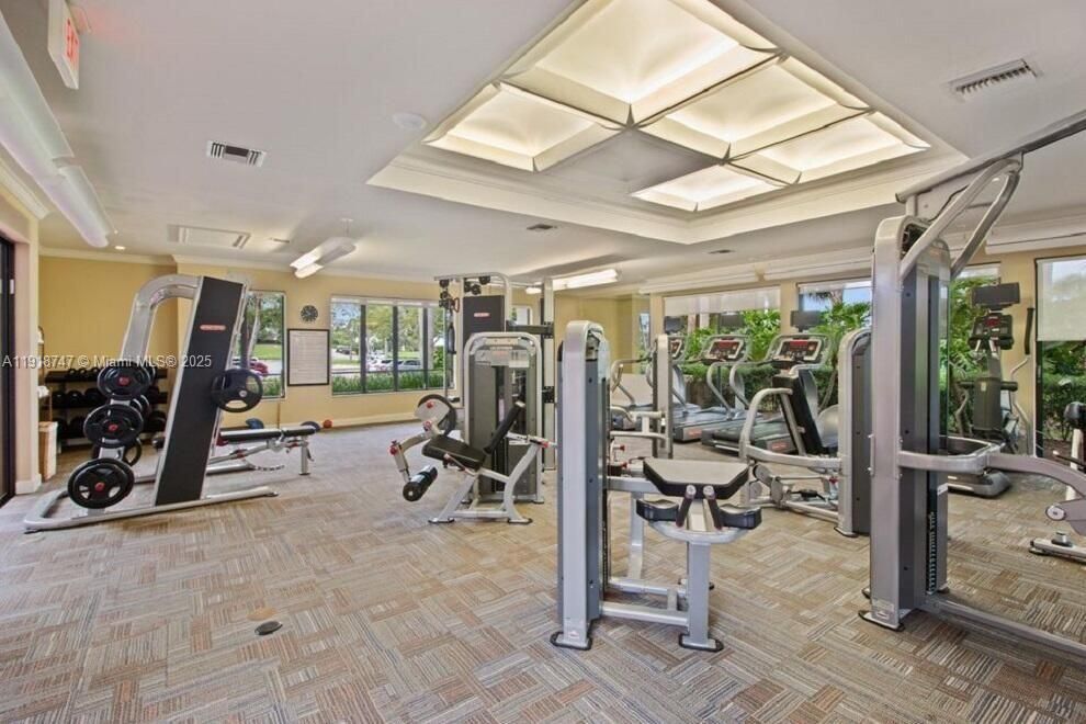 Fitness Equipment, Gym, Interior, Recessed Lighting