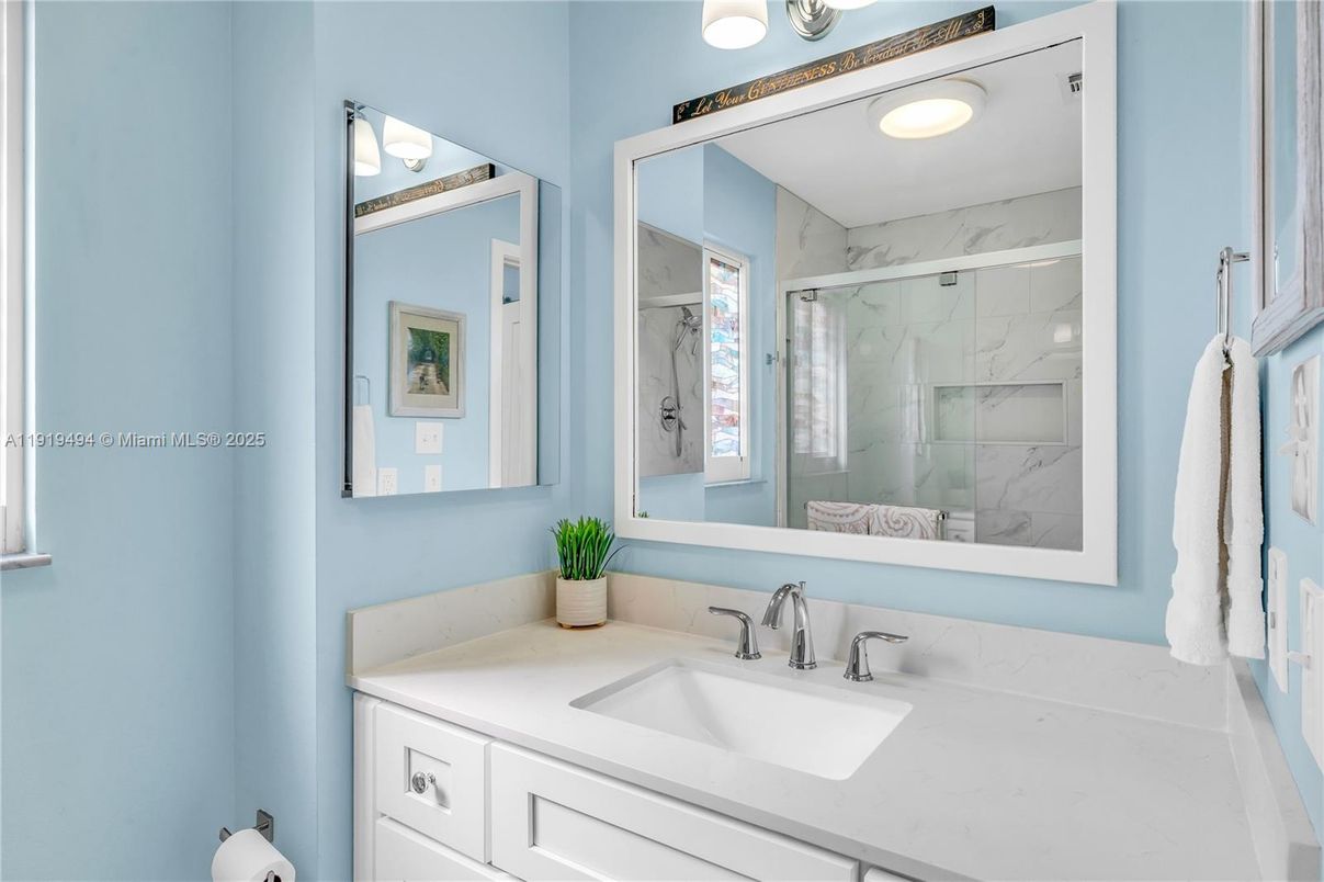 Bathroom, Glass Shower, Interior, Marble Walls