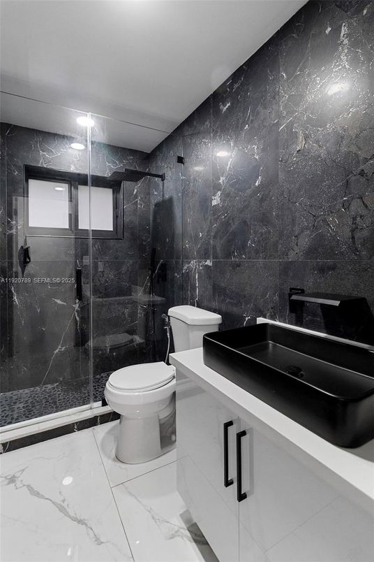 Bathroom, Glass Shower, Interior, Marble, Marble Walls