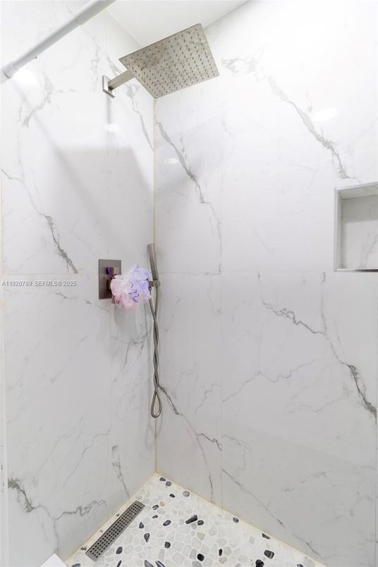 Bathroom, Glass Shower, Interior, Marble Walls